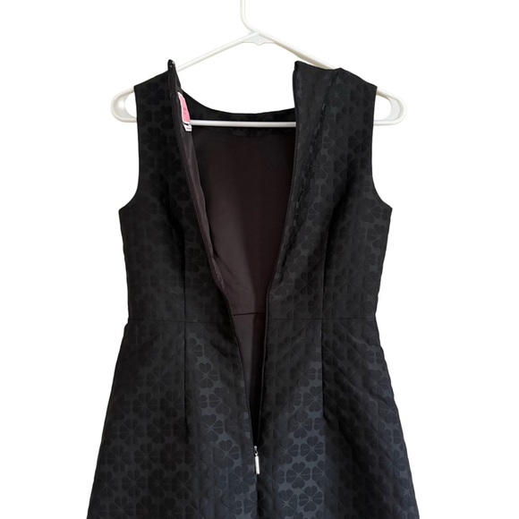 Kate Spade New York Floral Spade Jacquard Sleeveless Midi Dress Black - Picture 4 of 11